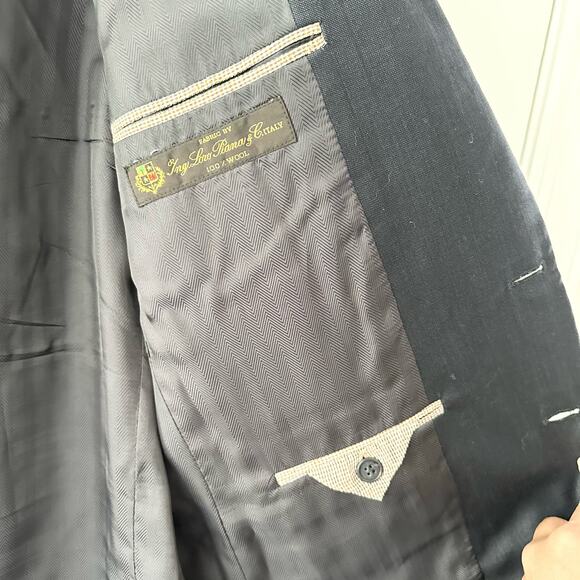 Joseph Abboud Loro Piana Wool Navy Blue Two Button Men Sports Jacket Blazer 42L - Picture 9 of 12